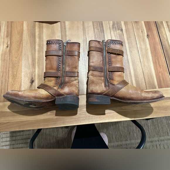 Corral Western Boots Womens Round Harness Buckles 8.5 M Cognac C2966 - Picture 2 of 10